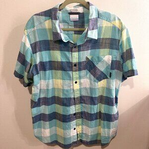 Columbia Mens Button-Down Regular Fit XL Checkered